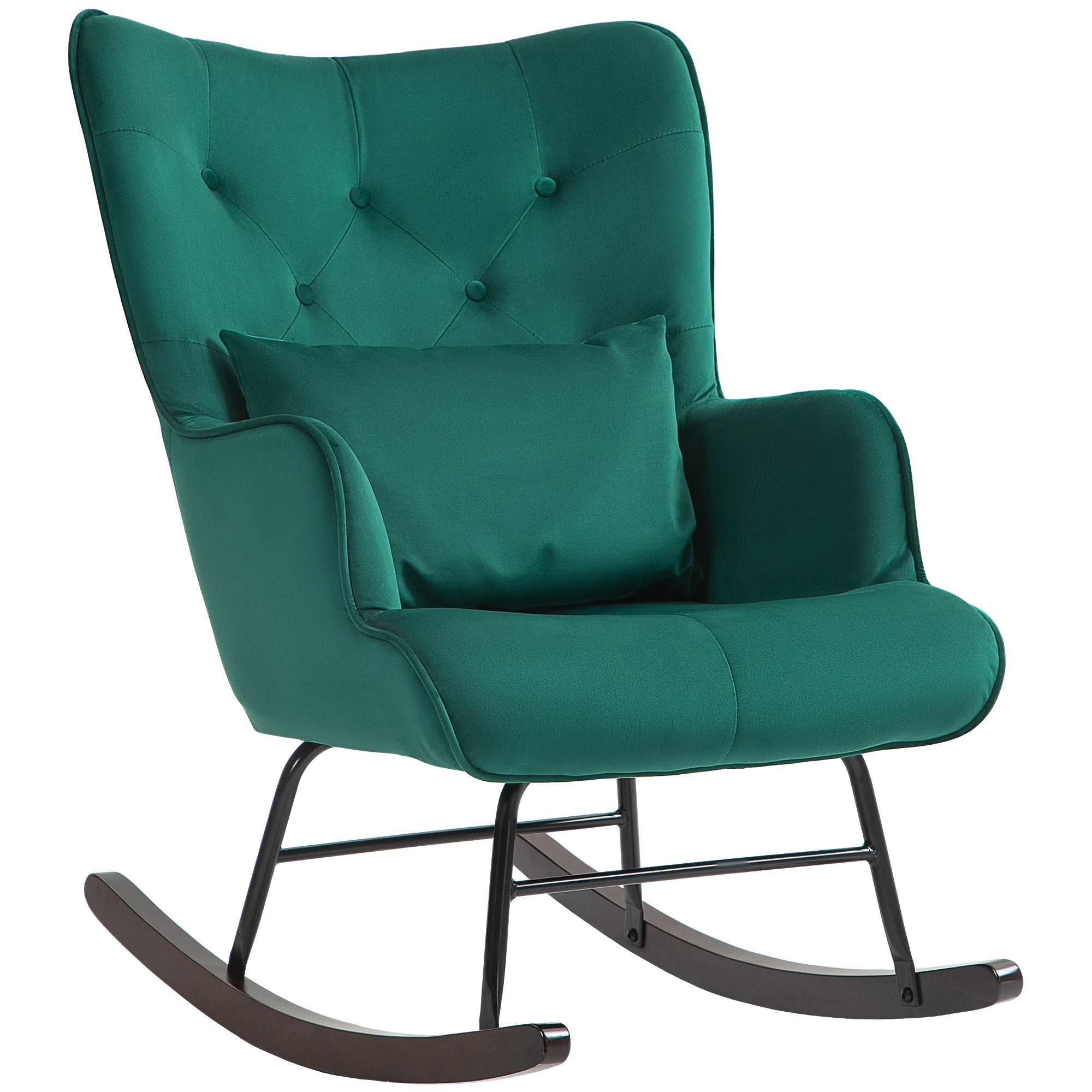 EasyComfort fauteuil schommelstoel fluweel groen