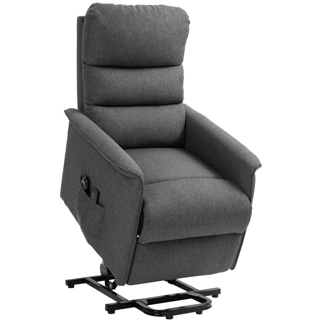 EasyComfort Poltrona Alzapersona Elettrica with 8 Punti Vibranti, 4 Modalità di Massaggio e Riscaldamento, Grigio