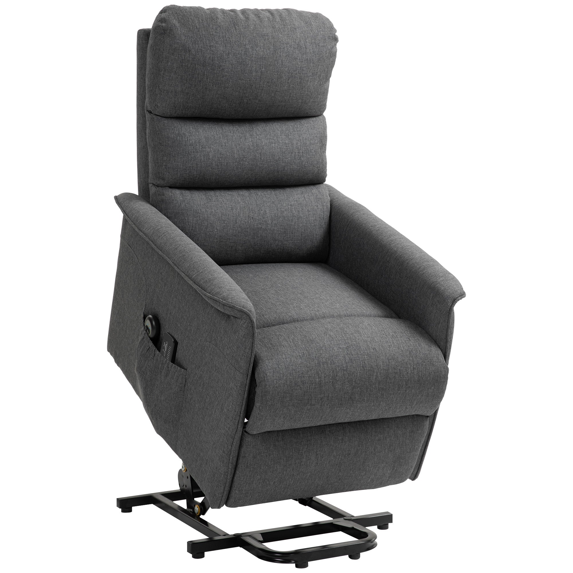 EasyComfort Poltrona Alzapersona Elettrica with 8 Punti Vibranti, 4 Modalità di Massaggio e Riscaldamento, Grigio