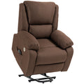 EasyComfort Poltrona Alzapersona Reclinabile with Poggiapiedi, in Tessuto Effetto Lino, 87x92x105 cm, Caffè