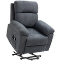 Easycomfort Poltrona Alzapersona Reclinabile fino a 135° with 8 Punti Massaggianti, Telecomando e Poggiapiedi 89x99x103 cm, Grigio