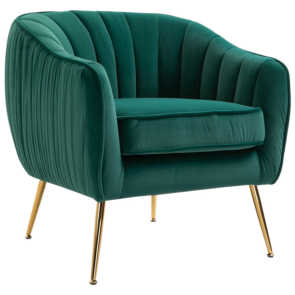 Easycomfort Poltrona da Salotto Imbottita with Braccioli e Schienale, Design Moderno, Gambe in Metallo, 71x72x73 cm, Verde