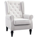 EasyComfort Poltrona da Salotto Imbottita in Tessuto with Schienale Trapuntato, 74x86x102cm, white Crema