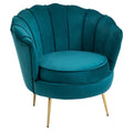 EasyComfort Fauteuil velours petrolgroen