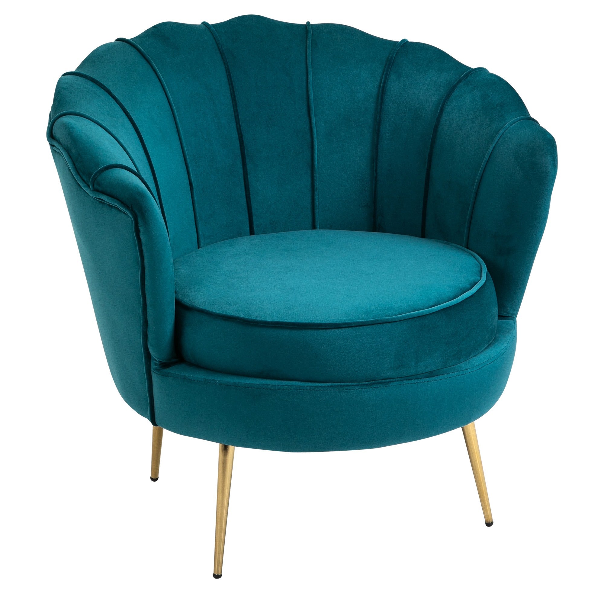 EasyComfort Fauteuil velours petrolgroen