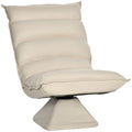 Easycomfort Poltrona in Tessuto Imbottita Girevole a 360° e Reclinabile a 3 Livelli 62x70x95cm, Beige