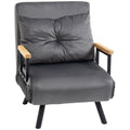 EasyComfort Poltrona Letto 3 in 1 with Schienale Reclinabile in 5 Posizioni e Cuscino, 63x73x81 cm, Grigio Scuro