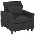 EasyComfort Poltrona Letto Reclinabile with Tasche Laterali, in Tessuto Effetto Velluto, 74x84x81 cm, Grigio Scuro