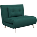 EasyComfort Poltrona Letto Singolo with Schienale Reclinabile in Velluto, 100x88x83cm, Verde Scuro
