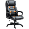 Easycomfort Poltrona Massaggiante da Ufficio a 6 Punti with Altezza Regolabile, in Similpelle Nera, 66x78x112-120 cm