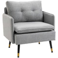 EasyComfort Poltrona Moderna in Tessuto with Seduta Imbottita e Gambe in Acciaio, 76x68x80 cm, Grigio