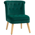 EasyComfort Poltrona per Salotto in Velluto with Seduta Imbottita e Trapuntata a Bottoni, 60x66x79 cm, Verde