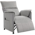 EasyComfort Poltrona Reclinabile Elettrica with Telecomando e Poggiapiedi, in Tessuto Effetto Velluto, 80x83x104 cm, Grigio