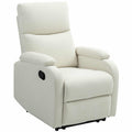 EasyComfort Poltrona Reclinabile Manualmente a 60° Extra Imbottita in Tessuto with Poggiapiedi, Crema