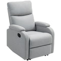 EasyComfort Poltrona Reclinabile Manualmente a 60° Extra Imbottita in Tessuto with Poggiapiedi, Grigio