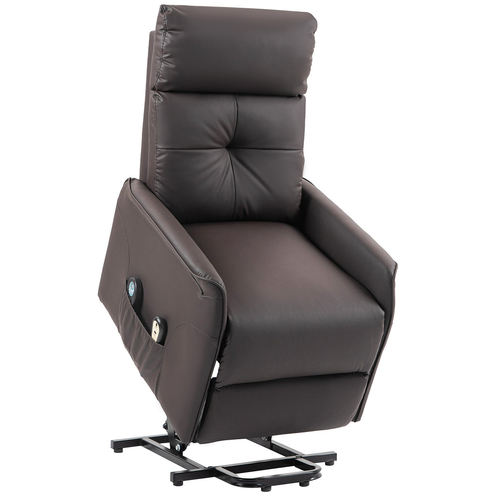EasyComfort Relaxfauteuil met opsta‑functie en 8‑punts massage, bruin