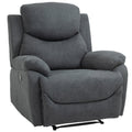 Easycomfort Poltrona Relax Manuale Ergonomica in Tessuto, Poltrona Reclinabile a 150° e Poggiapiedi per Casa e Ufficio, 93x88x102cm, Grigio Scuro