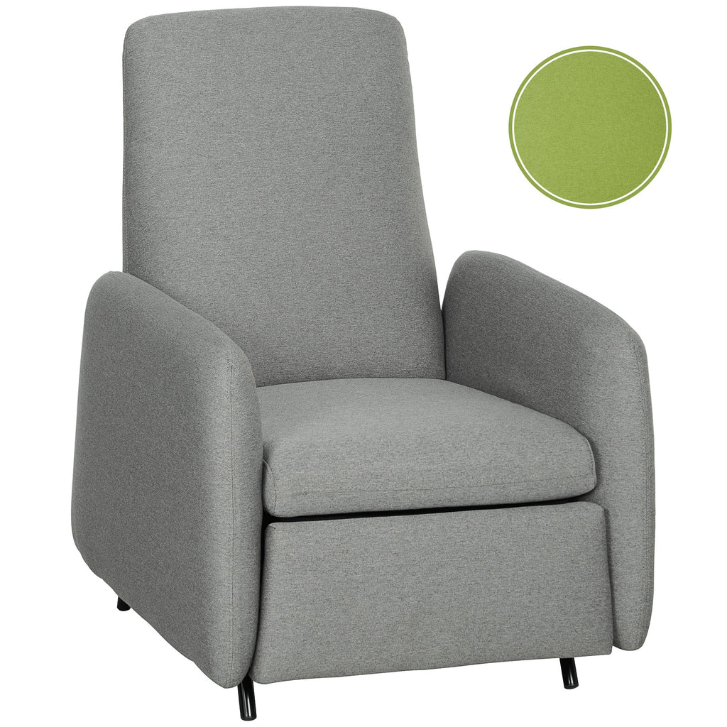 EasyComfort Poltrona Relax Reclinabile with Poggiapiedi Estraibile, Copertura di Ricambio e Seduta with Molle, Grigio