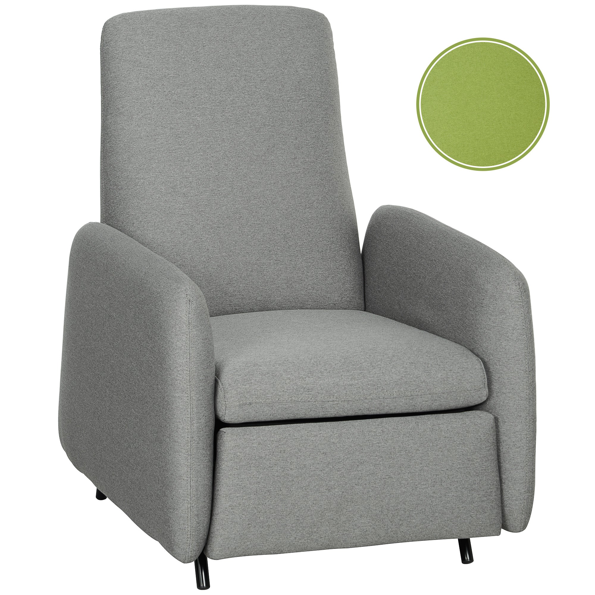 EasyComfort Poltrona Relax Reclinabile with Poggiapiedi Estraibile, Copertura di Ricambio e Seduta with Molle, Grigio