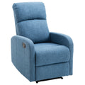 Easycomfort Poltrona Relax Reclinabile Manuale with Poggiapiedi Portata 125kg Tessuto di Lino 67 × 83 × 107cm Blu