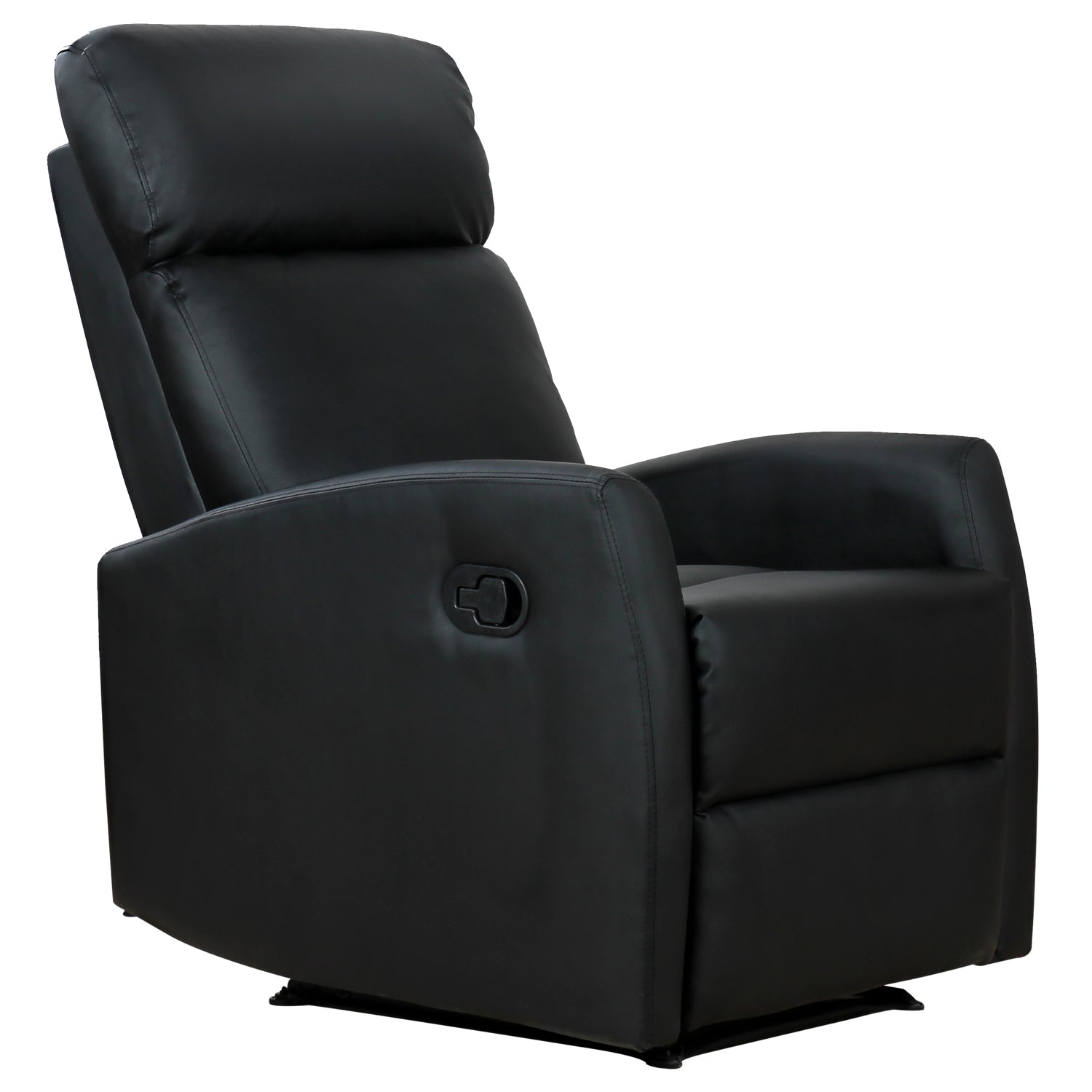 Easycomfort Poltrona Relax Reclinabile, Regolabile ed Ergonomica, in Pelle PU with Imbottitura, per Casa e Ufficio, 65x92x100 cm, Nera