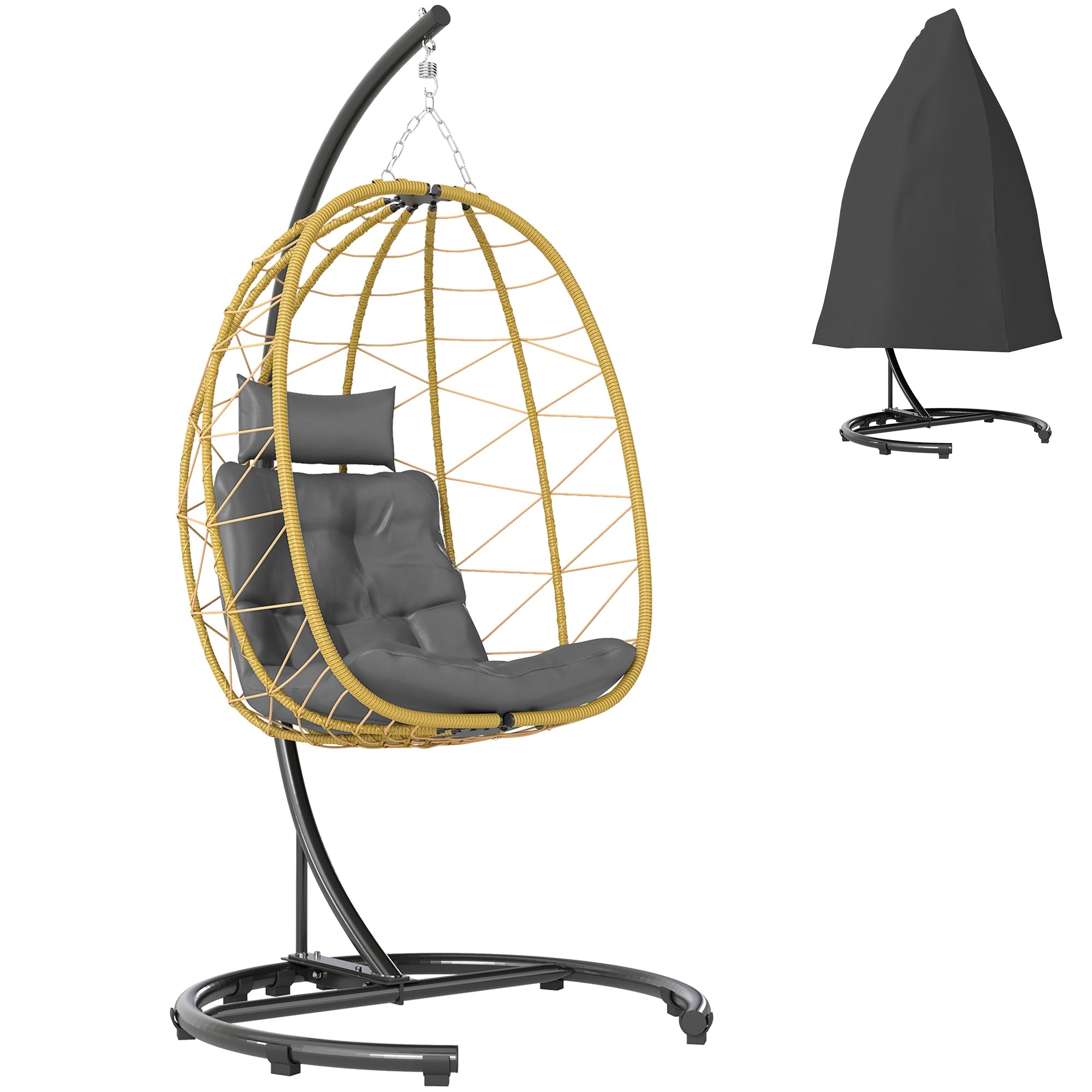 EasyComfort hangstoel opvouwbaar met kussen