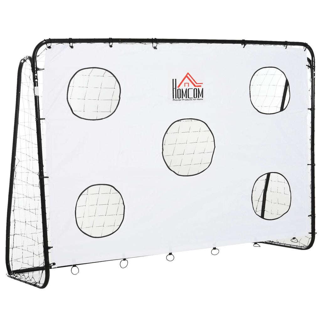 Easycomfort Porta da Calcio per Bambini e Adulti with Rete in PE, in Metallo e Oxford, white e black, 240x88x171.5cm