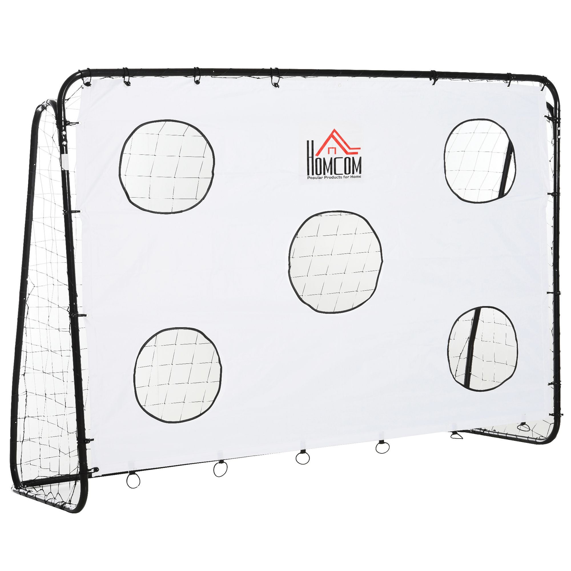 Easycomfort Porta da Calcio per Bambini e Adulti with Rete in PE, in Metallo e Oxford, white e black, 240x88x171.5cm