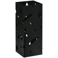 EasyComfort Portaombrelli in Metallo with 4 Ganci e Vaschetta Raccogligocce, 15.5x15.5x41cm, black