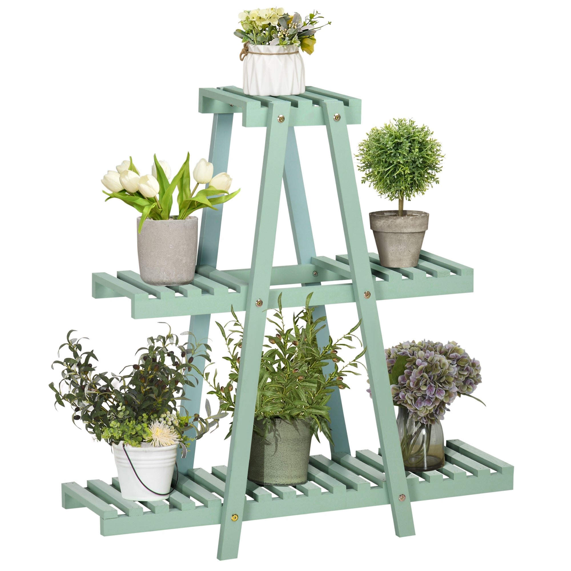 EasyComfort plantenrek 3 niveaus vurenhout lichtgroen