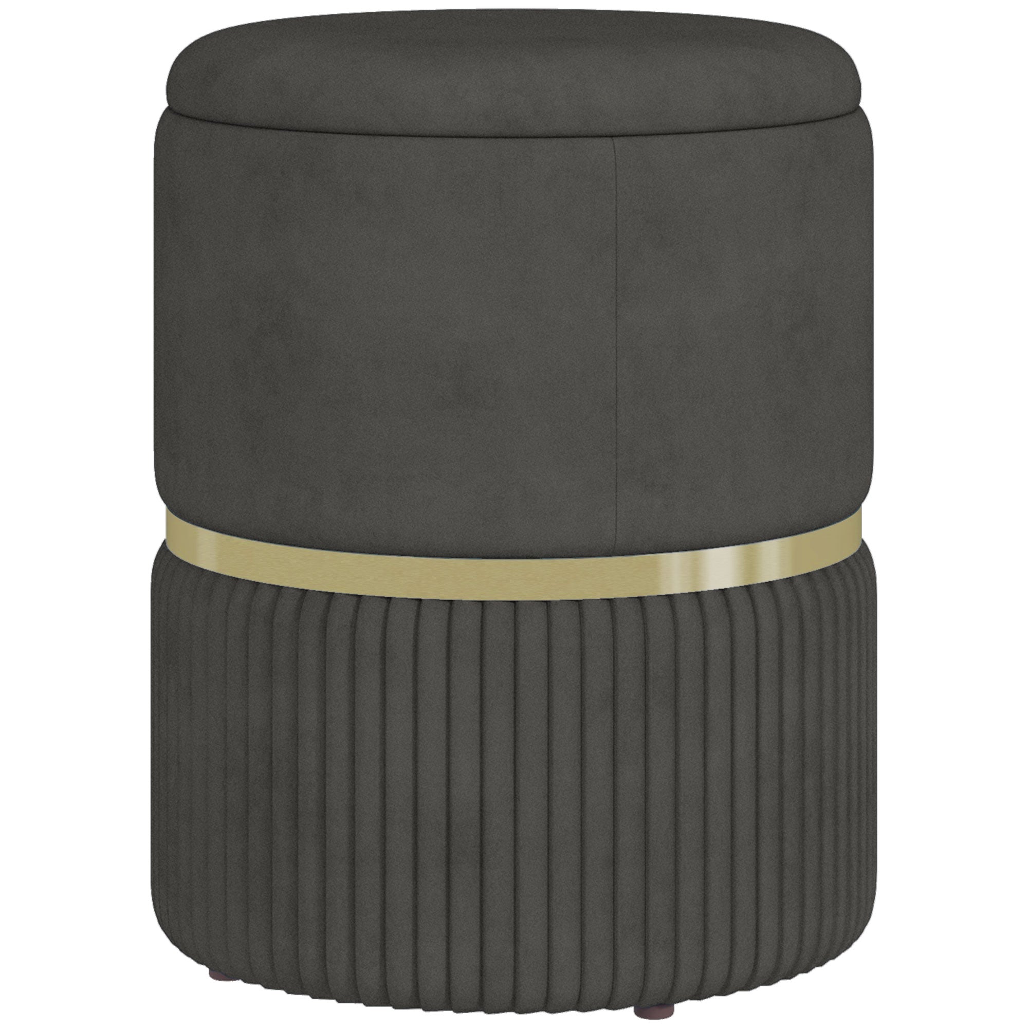 EasyComfort Pouf Contenitore 120 kg max per Soggiorno, Ingresso e Camera, in Poliestere, 36x36x44 cm, Grigio