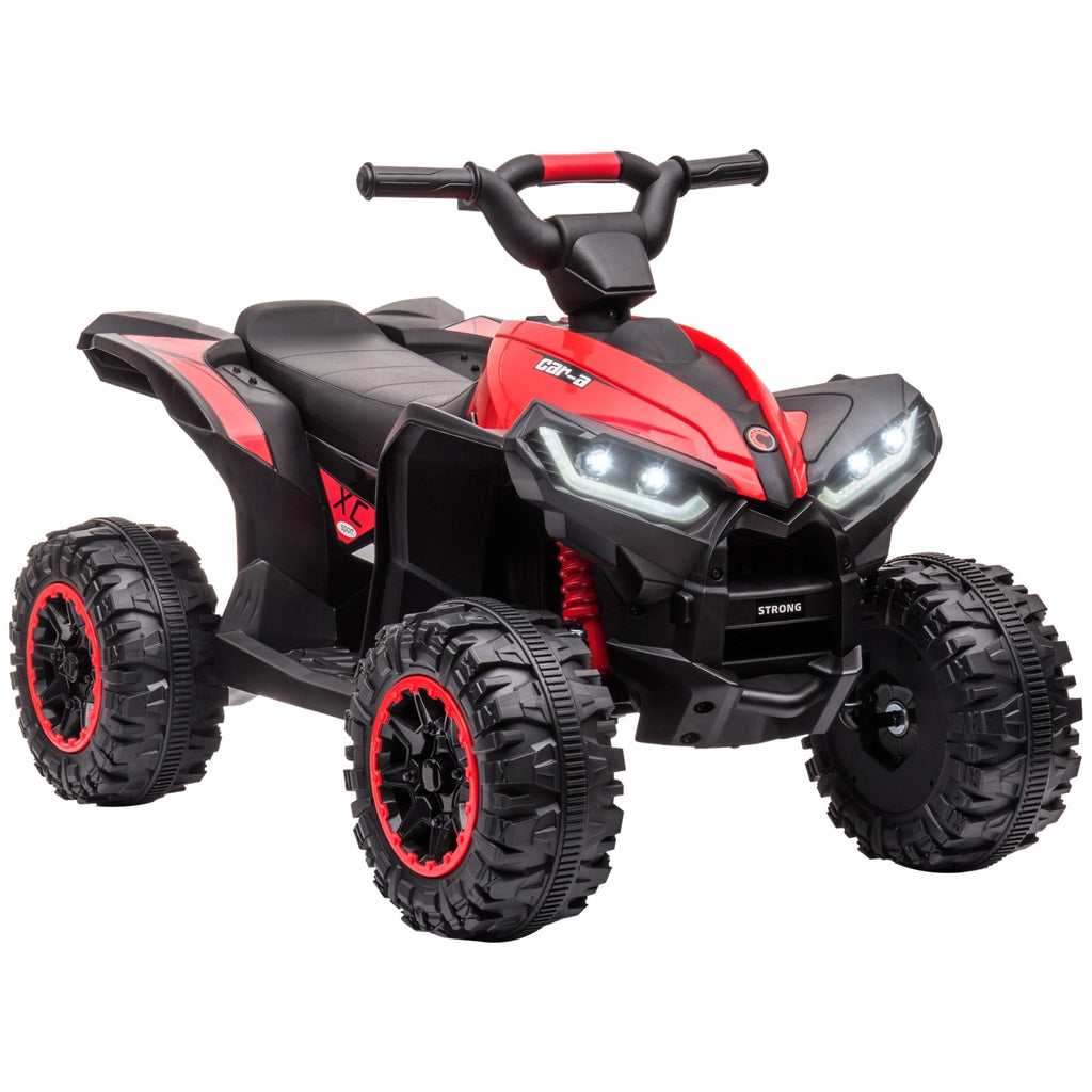 Easycomfort Quad Elettrico per Bambini 12V, 2 Velocità, Ruote Larghe with Sospensioni e Fari LED, Età 3-5 Anni, Rosso