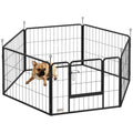 EasyComfort Recinto per Cani a 6 Pannelli Modulabili da 80x1.5x60 cm in Acciaio black with Porta di Ingresso