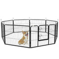 EasyComfort Hondenren 8-delig staal 80L x 60A cm zwart