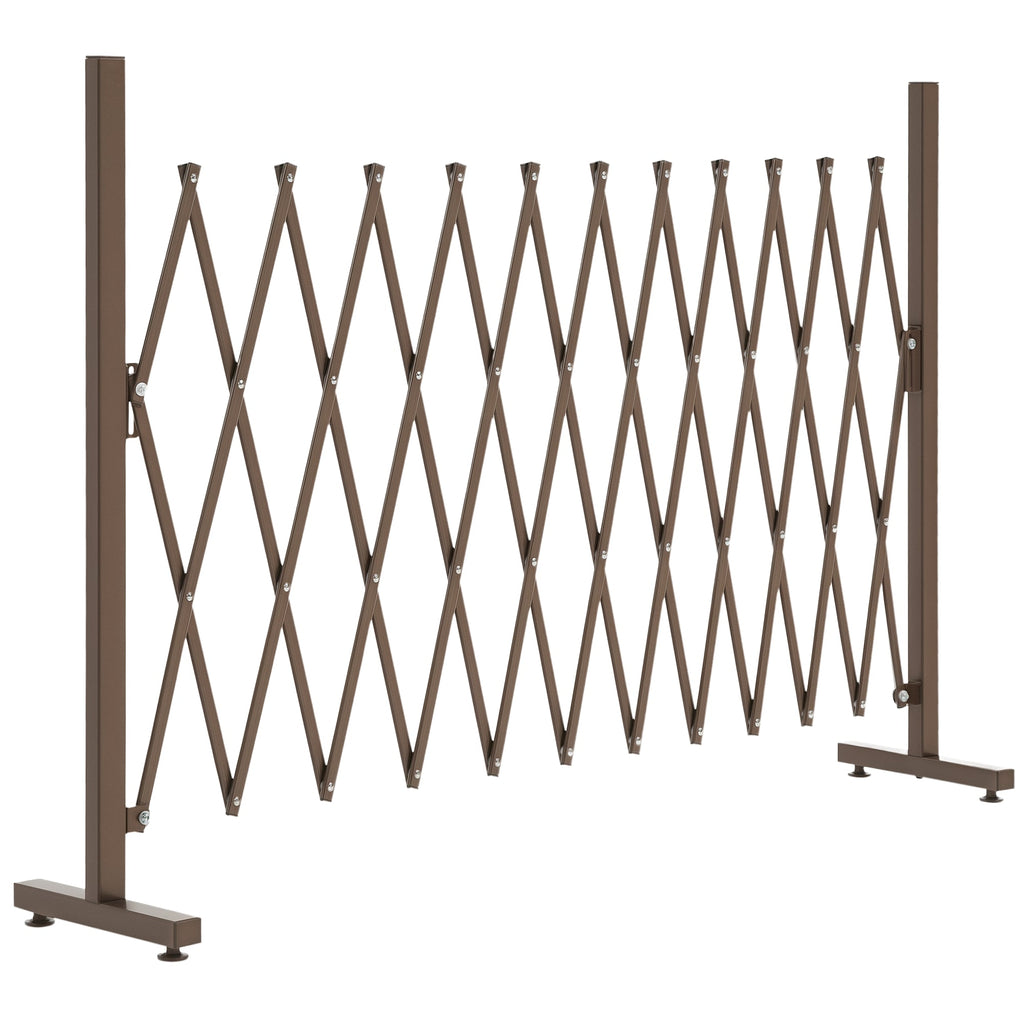 EasyComfort Recinzione per Giardino a Larghezza Regolabile, in Metallo e Alluminio, 300x31x103.5 cm, Marrone Scuro