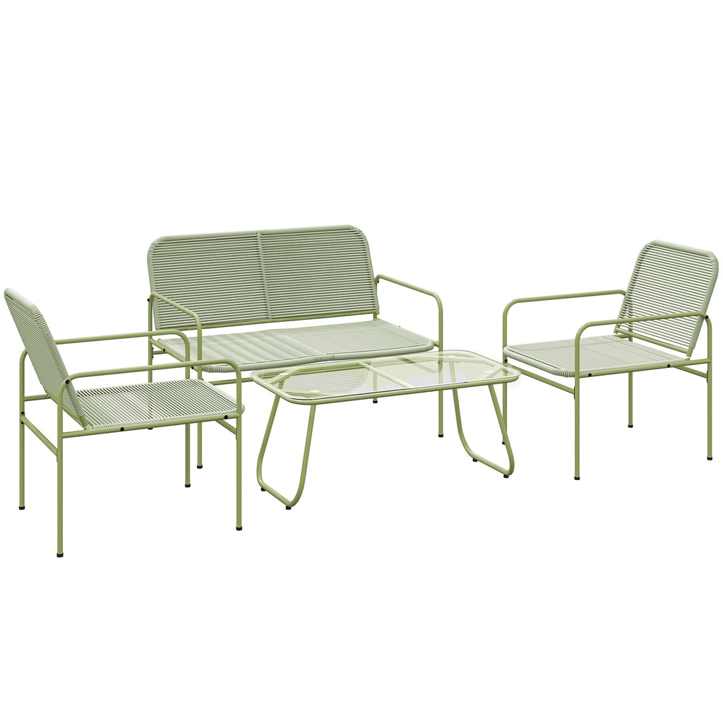 EasyComfort Salotto tuinlounge rattan 4-zits groen