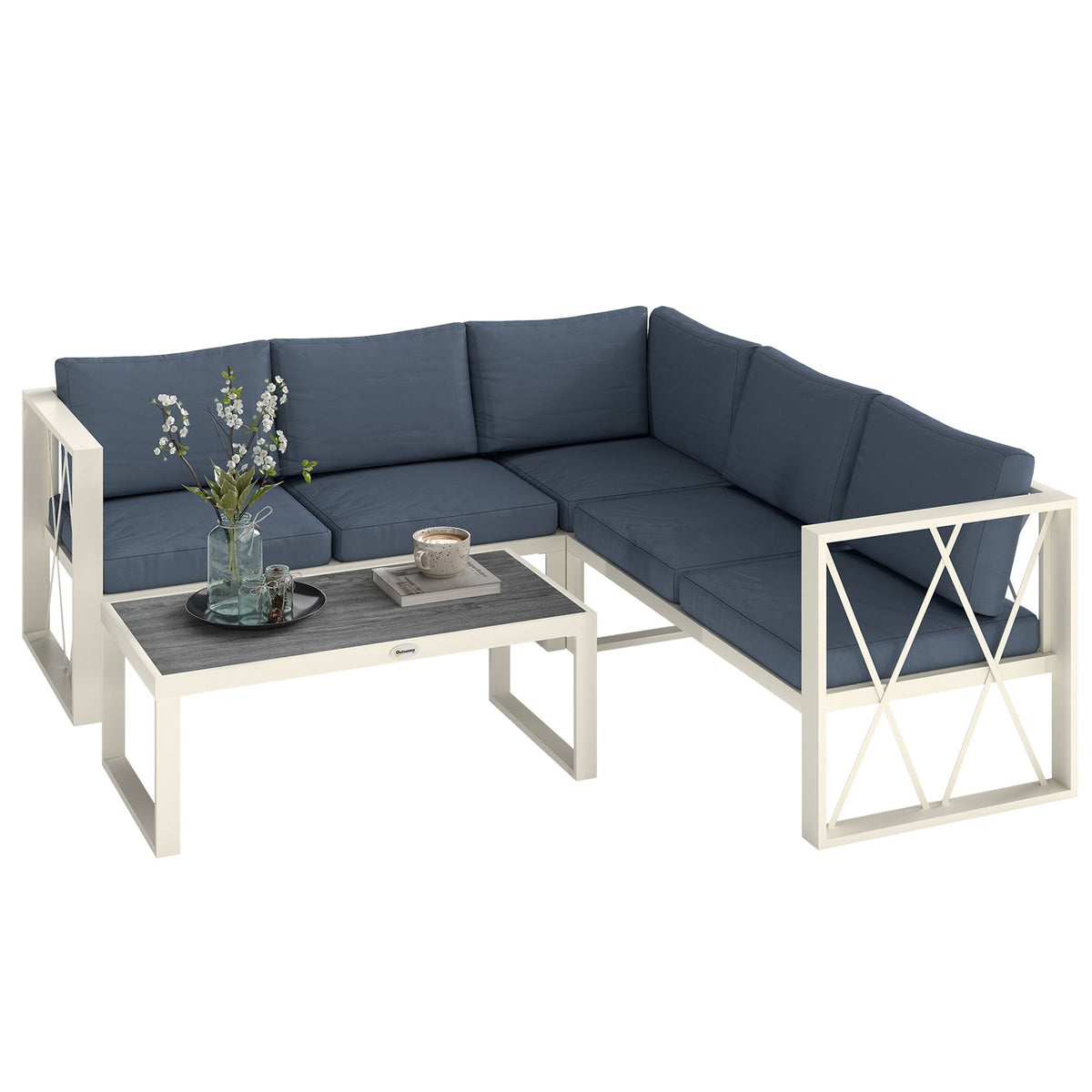 EasyComfort Salotto da Giardino Angolare loungeset