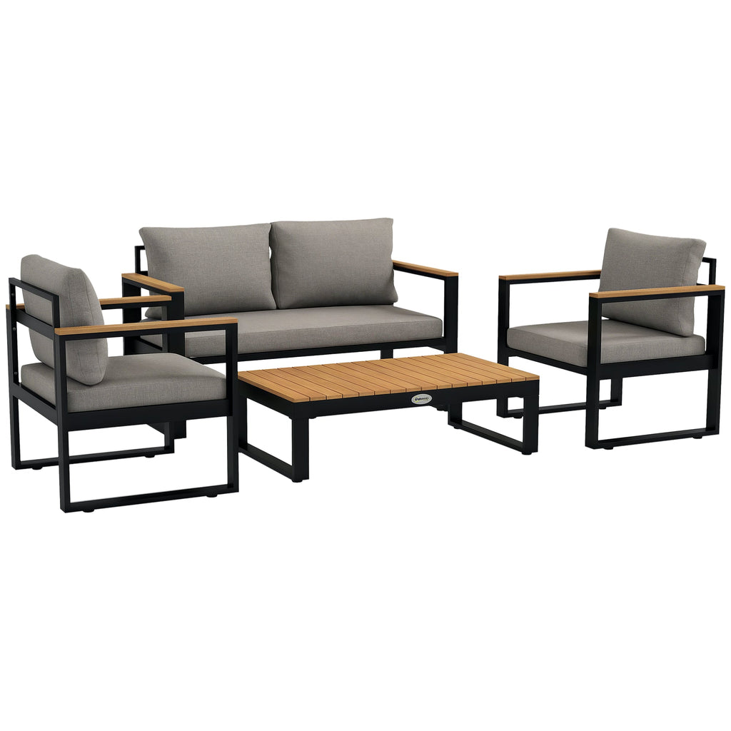 EasyComfort tuinset 4-delig, aluminium, grijs