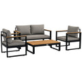 EasyComfort tuinset 4-delig, aluminium, grijs