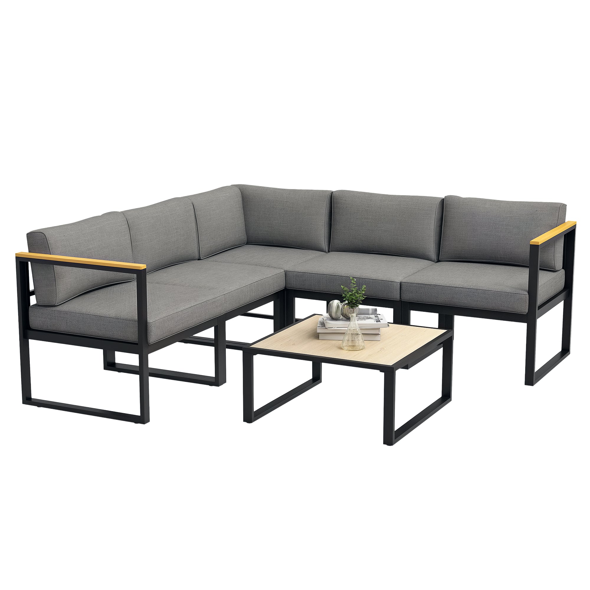 EasyComfort Loungeset 6-delig aluminium