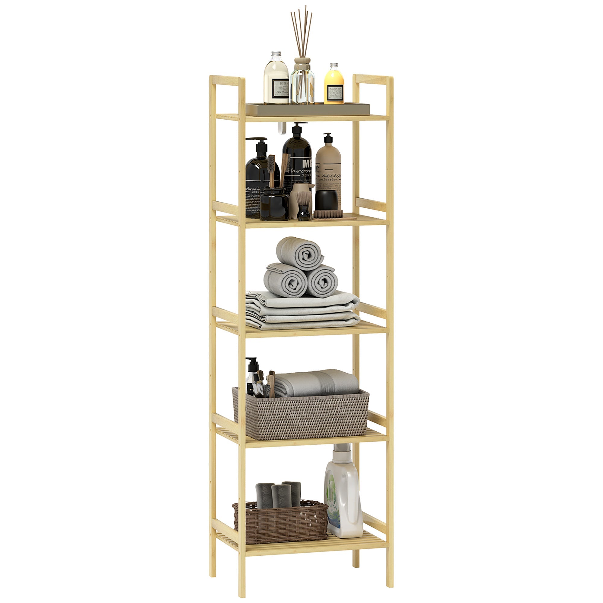 EasyComfort Badkamerrek 5 verstelbare planken 43.5x31.5x142 cm