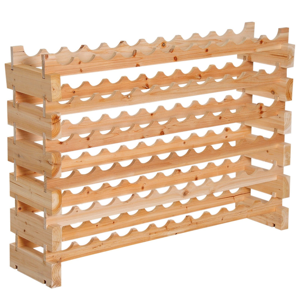 EasyComfort Scaffale Portabottiglie in Legno di Pino, Cantinetta with 6 Ripiani, Max 72 Bottiglie (100 kg), 114 x 28 x 80 cm