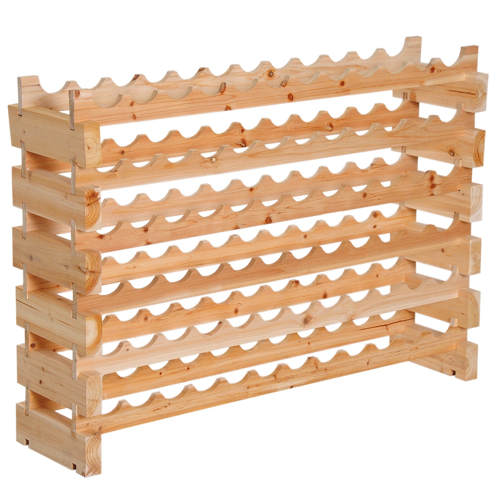 EasyComfort Scaffale Portabottiglie in Legno di Pino, Cantinetta with 6 Ripiani, Max 72 Bottiglie (100 kg), 114 x 28 x 80 cm