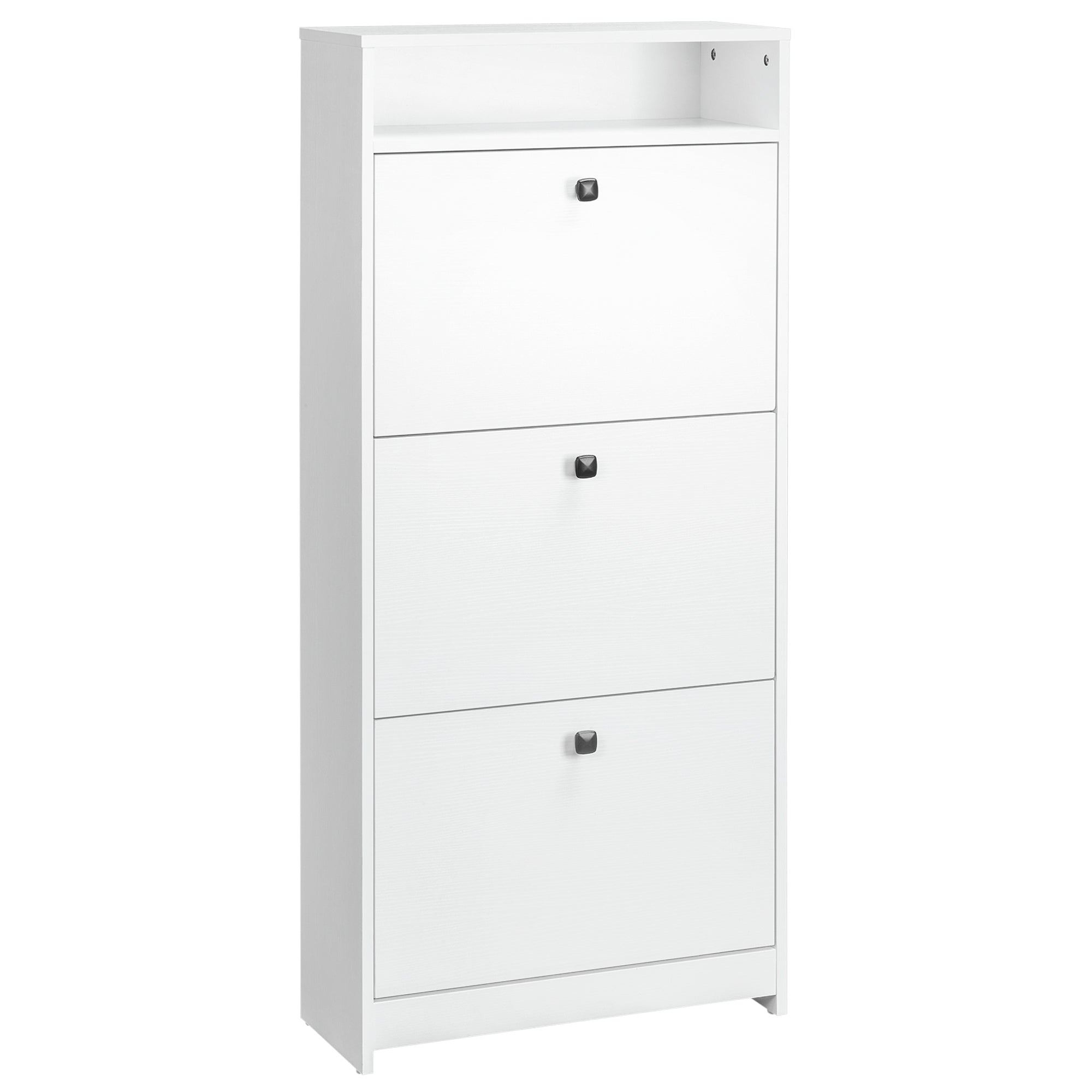 EasyComfort Scarpiera 3 Scompartimenti (18 Paia di Scarpe) e 1 Ripiano Portaoggetti white