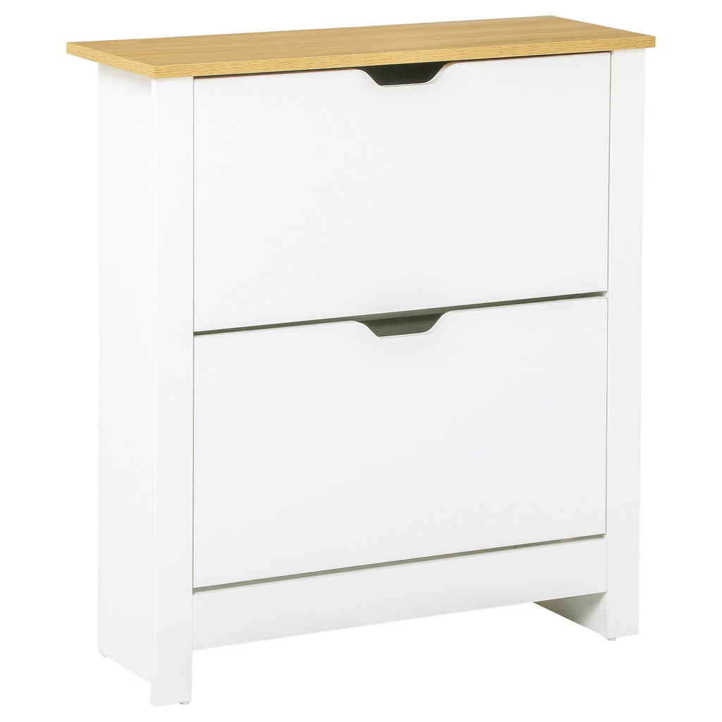 EasyComfort Scarpiera Moderna per 12 Paia Max with 2 Cassetti Regolabili e Rimovibili, in Legno, 72x26x80 cm, white