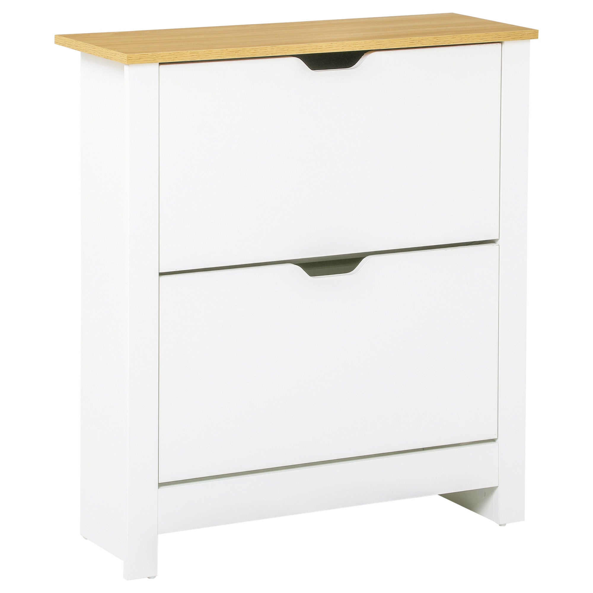 EasyComfort Scarpiera Moderna per 12 Paia Max with 2 Cassetti Regolabili e Rimovibili, in Legno, 72x26x80 cm, white