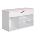 Easycomfort Scarpiera Panca with Sedile Imbottito Ribaltabile da Ingresso Legno 80x30x47cm white