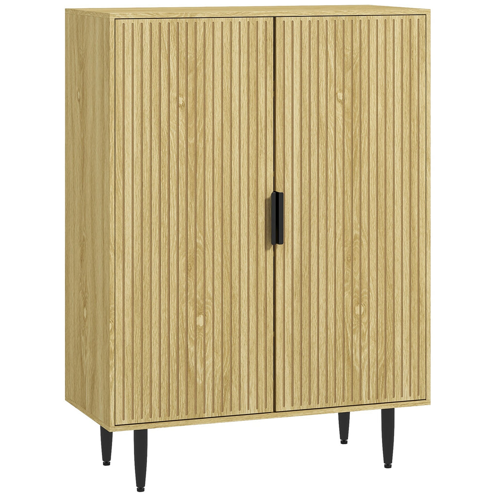 EasyComfort Scarpiera Salvaspazio per 15 Paia di Scarpe with 4 Ripiani Regolabili, 80x38x110cm, Rovere