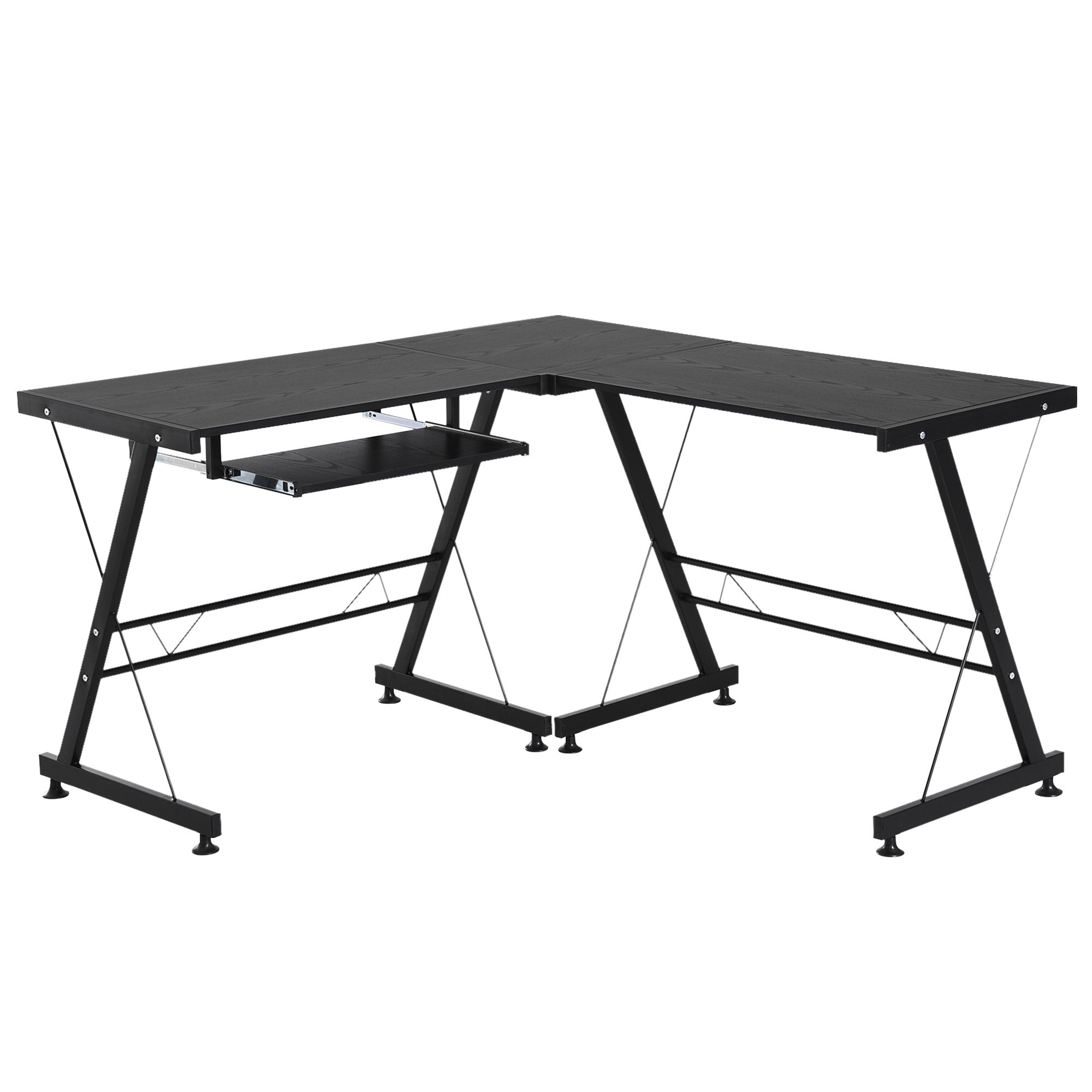 EasyComfort bureau L-vorm of recht zwart