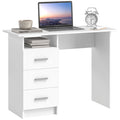 EasyComfort bureau 3 lades wit/bruin